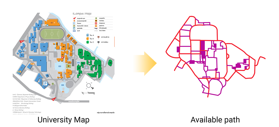 A map and a path.